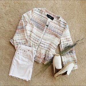 Zara Rainbow stitch jacket with peplum!